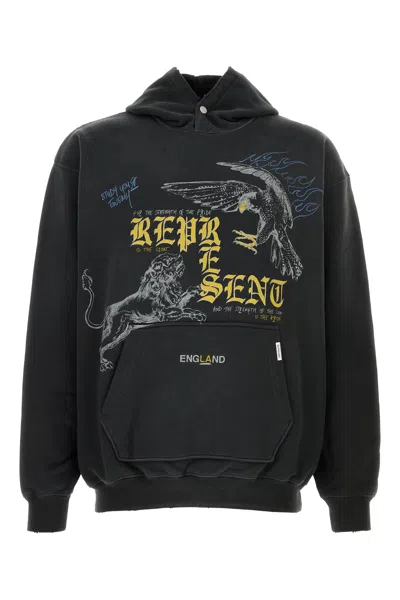 Represent Slate Cotton Sweatshirt In Black