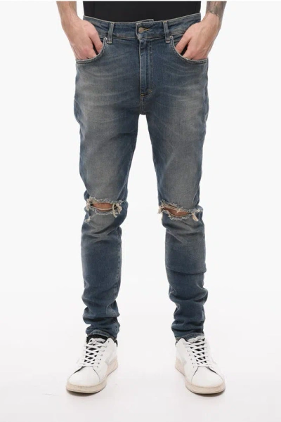 Represent Slim Fit Distressed Jeans 15cm In Blue