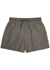Represent Smart Logo-embroidered Shell Swim Shorts In Brown