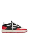 Represent Color Block Textured Leather Low-top Sneakers In Black