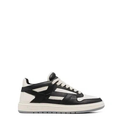 REPRESENT REPRESENT WHITE AND BLACK LEATHER REPTOR LOW PANELLED SNEAKERS