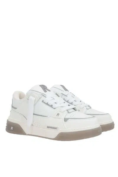 Represent Studio Panelled Leather Mid-top Trainers In White