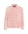 Represent Long Sleeve Printed Button Front Shirt In Pink