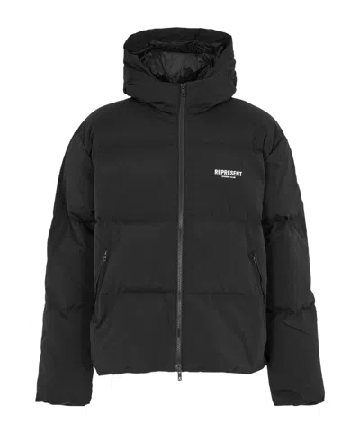 Represent Solid Color Down Jacket In Black
