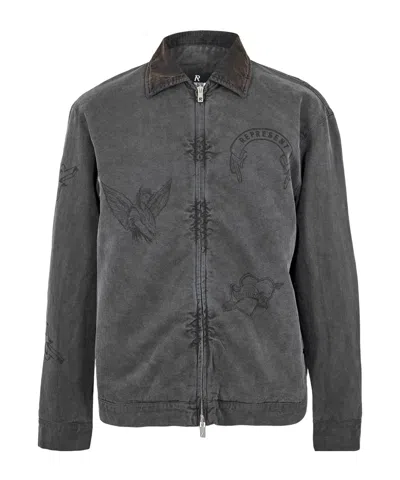 Represent Solid Color Jacket In Black