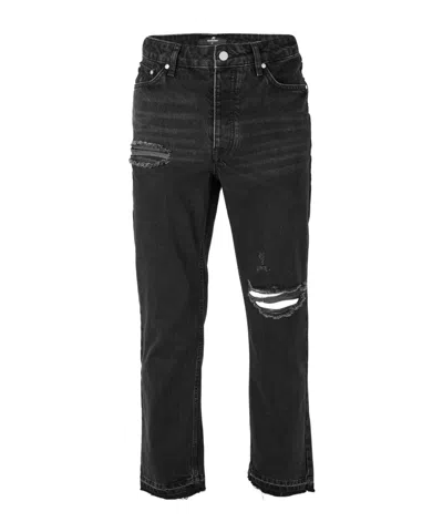 Represent Solid Straight Leg Jeans In Black