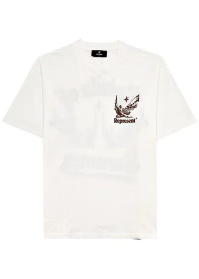 Represent Spirits Of Summer Printed Cotton T-shirt In White