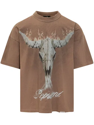 Represent Stampaint Graphic T-shirt In Dusty Brown