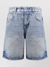 Represent Light Blue Washedeffect Denim Bermuda Shorts In Blue