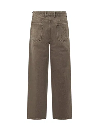 Represent Straight Fit Jeans In Washed Olive