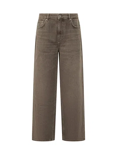 Represent Straight Fit Jeans In Washed Olive