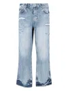 Represent Straight Leg Trousers With Distressed Style In Blue