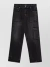 Represent Straight Leg Denim Trousers With Pockets In Black