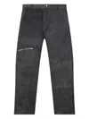 Represent Mens Washed Black Workwear Wide-leg Cotton Trousers Xl In Gray