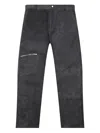 Represent Mens Washed Black Workwear Wide-leg Cotton Trousers Xl In Black
