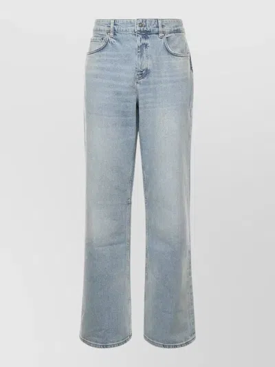 Represent Straight Leg Trousers Belt Loops Five Pockets In Blue