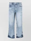 Represent Straight Leg Trousers With Distressed Style In Blue
