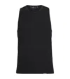 Represent Stretch-cotton Initial Rib Tank Top In Black
