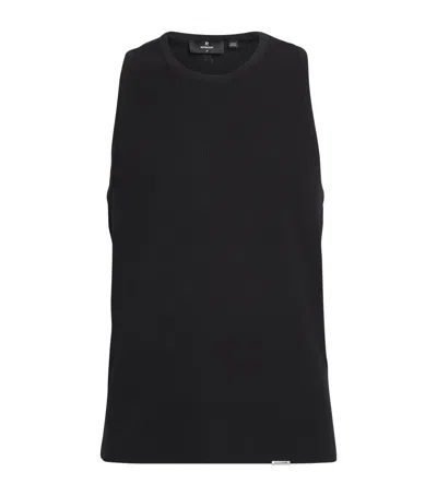 Represent Stretch-cotton Initial Rib Tank Top In Black