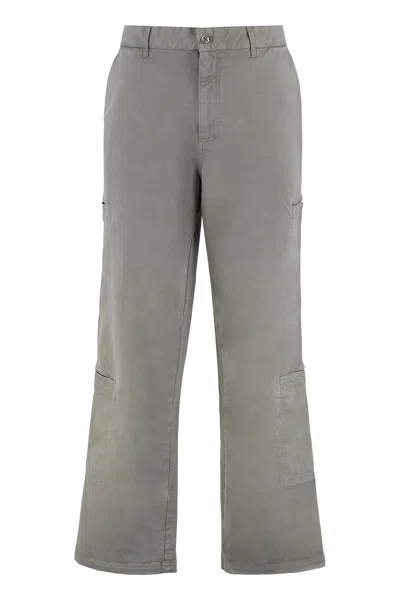Represent Stretch Cotton Trousers In Gray