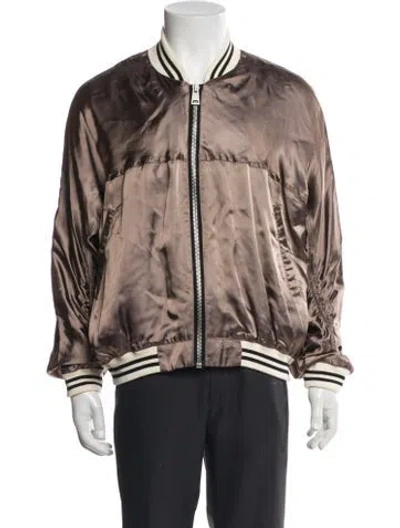 Pre-owned Represent Striped Bomber Jacket In Brown