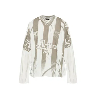 Represent Striped Cotton-hemp T-shirt In Neutral
