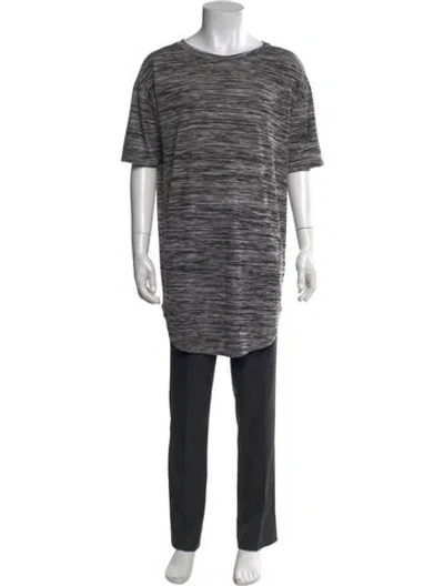 Pre-owned Represent Striped Scoop Neck Henley In Gray