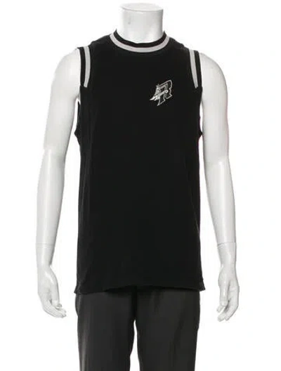 Pre-owned Represent Striped Scoop Neck T-shirt In Black