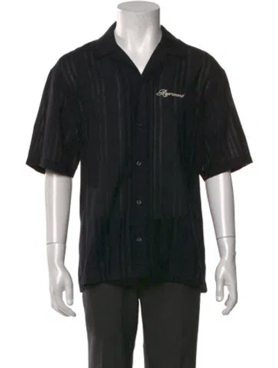 Pre-owned Represent Striped Short Sleeve Shirt In Black