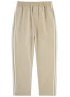 Represent Striped Stretch-jersey Track Pants In Stone