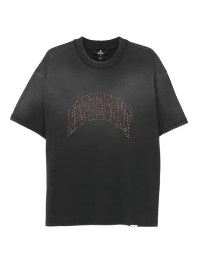 Represent Logo Embellished Crewneck T-shirt In Black