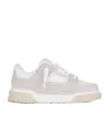 Represent Mesh And Suede Low-top Sneakers With Perforated Design In Retro White