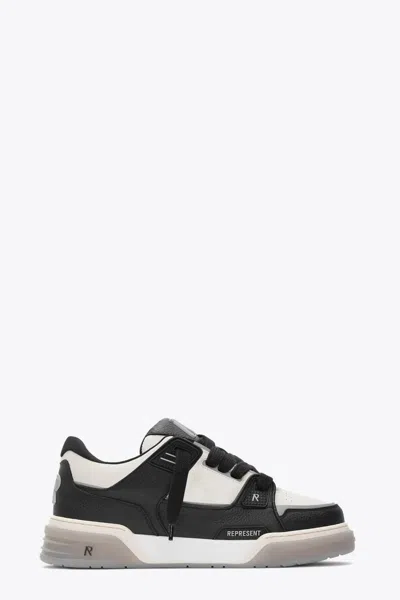 Represent Studio Sneaker Off White And Black Leather Low Chunky Sneaker - Studio Sneaker In Nero/bianco