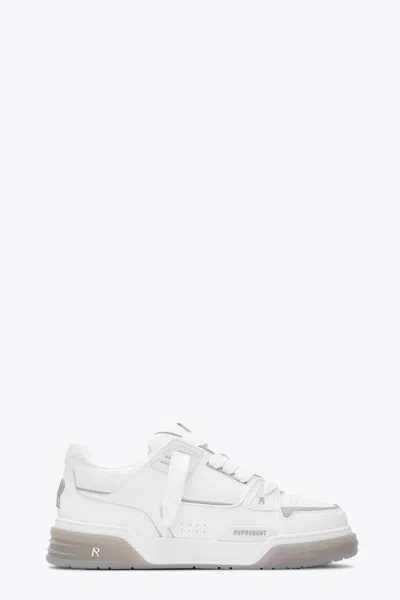 Represent Studio Sneaker White Leather Low Chunky Sneaker - Studio Sneaker In Bianco/grigio