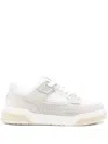 Represent Mesh And Suede Low-top Sneakers With Perforated Design In White
