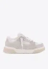 Represent Mesh And Suede Low-top Sneakers With Perforated Design In White