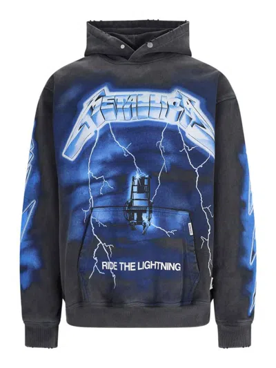 Represent Vintage Gray Cotton Hoodie Metallica Ride The Lightning