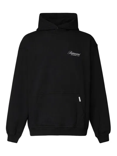 Represent Cotton Sweatshirt With Logo Print In Black