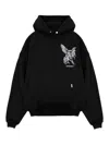 Represent 'elegance Unicorn' Black Hoodie With Logo Print On The Front And Maxi Print On The Rear In Black