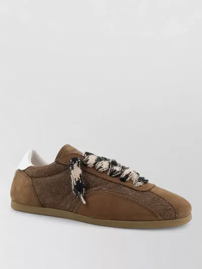 Represent Suede Nubuck Low Top Sneakers Contrasting Heel In Brown