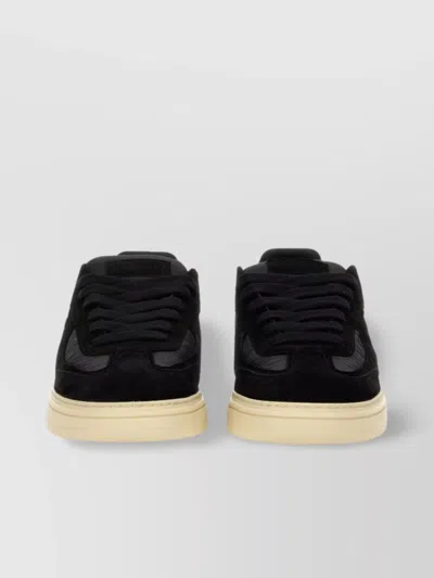 Represent Suede Panel Low-top Sneaker With Rubber Sole In Black