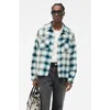 Represent Sun Bleached Cotton Flannel Button-up Shirt In Gray