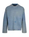Represent Crewneck Long Sleeve Knitwear With Ribbed Texture In Blue
