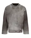 Represent Reversible Knit With Crew Neck And Long Sleeves In Gray