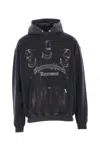 Represent Black Hoodie With Fixed Hood And Maxi Print On The Front In Cotton Man