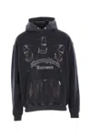 Represent Black Hoodie With Fixed Hood And Maxi Print On The Front In Cotton Man