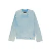 Represent Oversize Reversible Fade Out Distressed Wool Crewneck Sweater In Blue