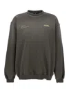 Represent Patron Of The Club Olive Green Crewneck Sweater With Front And Back Logo Print In Cotton Man In Green