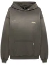 Represent Patron Of The Club Olive Green Hoodie With Front And Back Logo Print In Cotton Man In Verde