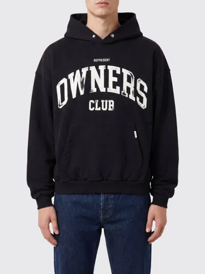 REPRESENT REPRESENT COTTON HOODIE WITH KANGAROO POCKET AND LOGO PRINT,I58589002